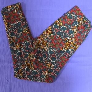 LuLaRoe Geometric Red and Yellow Leggings